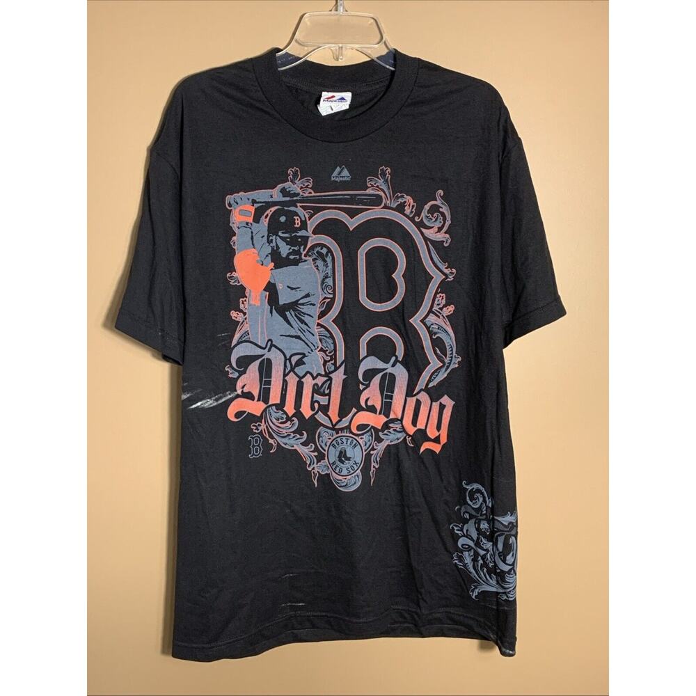 Majestic BOSTON RED SOX KEVIN YOUKILUS No 20 T-Shirt DIRT DOG Size Large L
